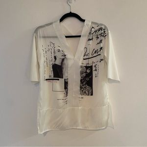 Silk Like Fashion Shirt with Graphics
